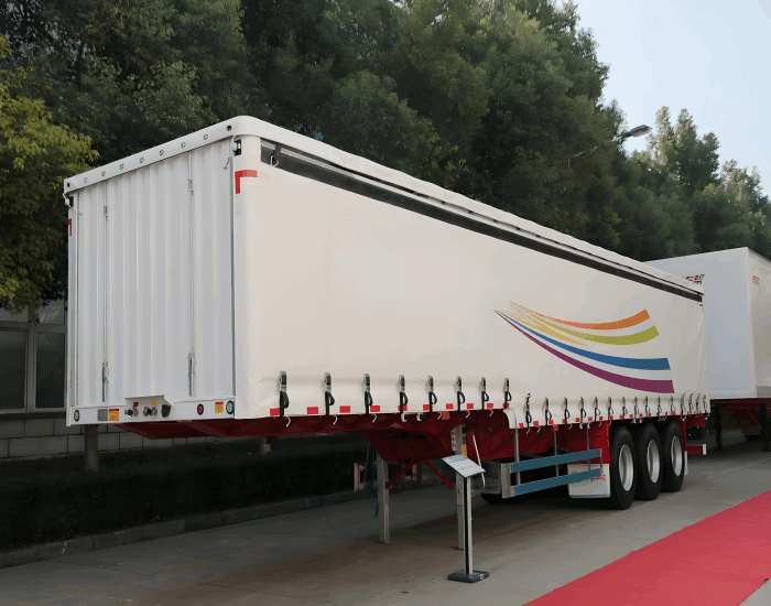 Side curtain bar transport semi-trailer
