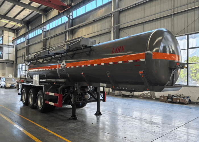 Concentrated sulfuric acid tanker semi trailer