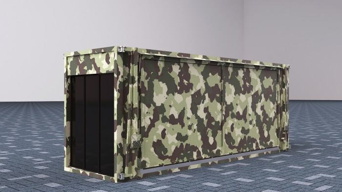 Folding military shelter