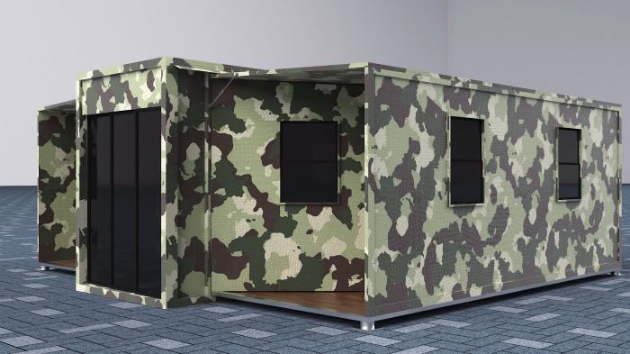 Folding military shelter