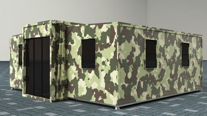 Folding military shelter